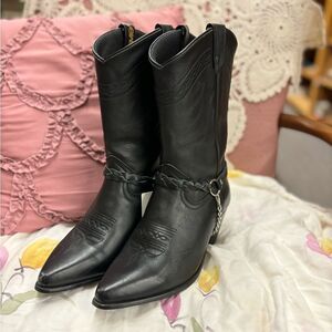 ACME Black Heeled Boots for Women